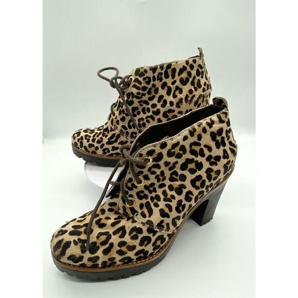 Sperry Princetons Top Sider Princeton boot leather lace up pony hair chunky heel - Picture 8 of 12